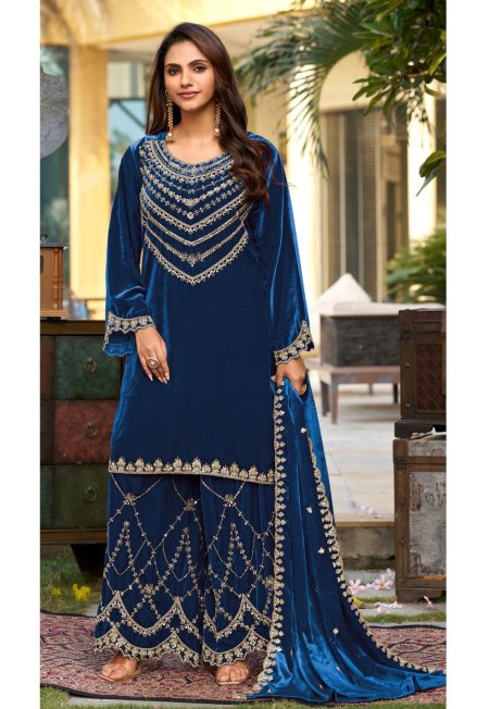 D 3606 A To D By Deepsy Ice Velevt Readymade Pakistani Suits